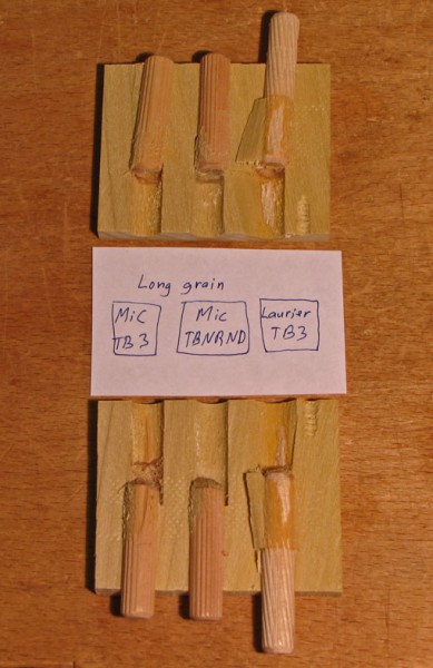 Dowel joinery – looking inside, part 1