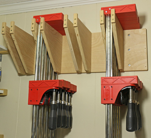 rack for parallel jaw clamps