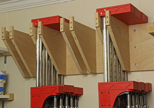 rack for parallel jaw clamps