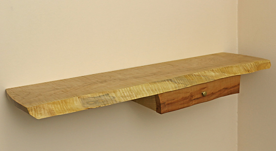 live edge wall shelf