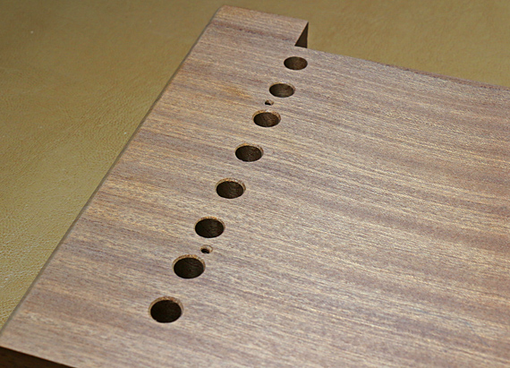 dowel holes on side grain